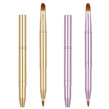 Paquete de 2 brochas de labios retráctiles para lápiz labial, maquillaje de labios portátil de doble extremo Bru...