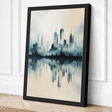 Arte de pared moderno en lienzo de horizonte espejado decoración del hogar listo para colgar