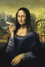Arte de pared con impresión de pintura al óleo de Mona Lisa Smoking A Joint decoración del hogar - PÓSTER 20x30