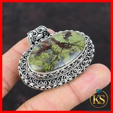 Piedra de sangre de dragón piedras preciosas Art Deco vintage colgante joyería plata de ley 925