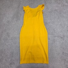 Moda Nova Hermoso Outlook Amarillo Volantes Vestido Vaina Para Mujer Grande NUEVO
