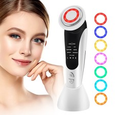 Masajeador facial multifuncional 7 en 1, dispositivo de cuidado de la piel con compresa caliente, piel facial