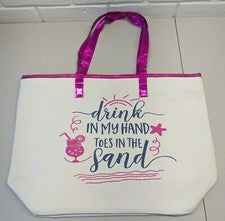 NUEVO CON ETIQUETAS LOF (Life Of Fashion) Bolso de Playa Bolso de Mano con Cremallera y Bolsillo Interior Almacenamiento