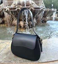 Bolso Bandolera Ivan Troy Malia Negro Para Mujer Cuero Italiano Exterior