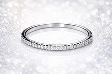 Anillo de eternidad completo de plata de ley 925 delgado apilable - 3 opciones de regalo