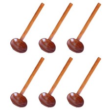 6 PIEZAS Cuchara de madera de mango largo Utensilio de cocina Cucharas de sopa asiáticas