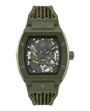 Reloj de moda Philipp Plein para hombre verde con correa de 44 mm