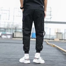 Pantalones informales de moda para hombre Pantalones populares recortados sueltos con bandas al tobillo