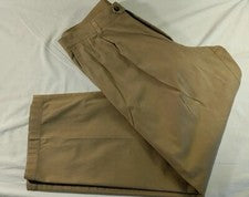 Hombres Como Golf ⛳ Pantalones Chinos Caqui Marrón Algodón Spandex Plisados Delanteros 36x31 De Colección Nuevos con Eti