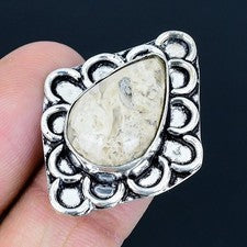 Anillo de joyería de plata esterlina 925 hecho a mano con piedra preciosa...