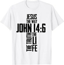 Camiseta Cruz Versículo Bíblico Cristiano Jesús El Camino Juan 14:6