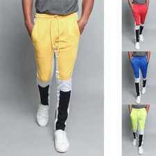 Pantalones de chándal para hombre ajustados bloqueados de color elásticos deportes entrenamiento techno-TR540-C1I