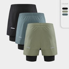 Moda Para hombres Pantalones Cortos Deportivos Elásticos Correr Fitness Verano Entrenamiento Pantalones
