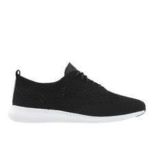 Zapatilla deportiva negra Cole Haan 2.Zerogrand Stitchlite Oxford perforada con cordones para mujer