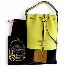 Mini bolso cubo Tods T Timeless de cuero amarillo nuevo con etiquetas