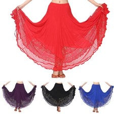 Falda de baile flamenco para mujer, falda más larga