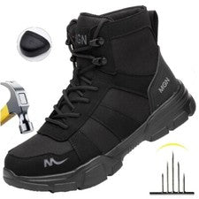 Zapatos de trabajo con puntera de acero de seguridad botas indestructibles para hombre calzado industrial