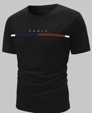 Camiseta/camiseta de moda de marca París para hombre nueva para gimnasio o informal