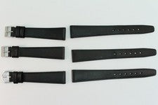 Correa de reloj correa de clip 16 mm cuero para pasarelas fijas longitud: M negro