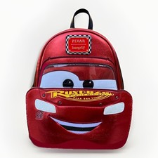 Mini Mochila Cosplay Loungefly Disney Pixar Cars Metallic Lightning McQueen Nueva con Etiquetas