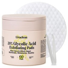 Almohadillas exfoliantes de ácido glicólico 60 CT 20 % con aloe vera - Almohadillas tónicas rejuvenecientes para...