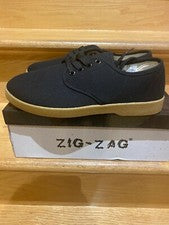 NUEVO EN CAJA ZIG ZAG NEGRO WINOS LONA OXFORDS HOMBRES ZAPATOS CORDONES TALLAS 7-13