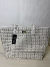 Bolso de Mano Badgley Mischka New York Para Mujer Grande de Poliéster Blanco con Hilos Dorados