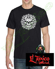 Camiseta Calavera Azteca - Camiseta Gráfica Azteca Audaz Diseño Frontal Tribal 100% Algodón