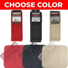 Estera de secado de microfibra para platos Cuisinart con estante para platos 18x16 elige rojo negro doblado