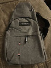 Bandolera/bolso de hombro Oxford de tela gris unisex Fashion Instinct
