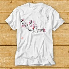 Camiseta japonesa Bird on Sakura Oriental Kanji Zen 1945