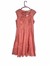 Vestido de fiesta de verano de diseñador para mujer hasta la rodilla color melocotón talla XL cremallera trasera