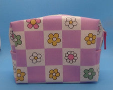 Ulta Púrpura Floral NUEVA Bolsa de Cosméticos Maquillaje Viaje Artículos de Aseo Vinilo 10 x 5.5"