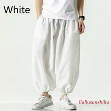 Hombres Pantalones Cortos Estilo Harén Pantalones Sueltos Sueltos Hasta el Tobillo Boho