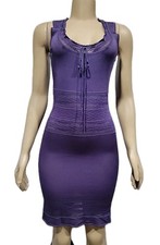 Vestido para mujer Peppe Peluso talla S púrpura tejido ceñido al cuerpo NUEVO #CC