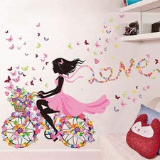 Pegatinas de pared extraíbles con flores para niñas calcomanía de arte de vinilo mural decoración del hogar dormitorio