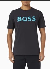 Camiseta estampada Hugo Boss BOSS Dark Lue para hombre color bloque logotipo L