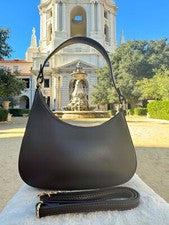 Bolso de hombro bandolera de lujo con asa superior de cuero italiano Lala Coffee para mujer