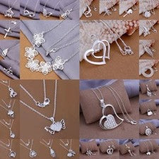 NUEVO REGALO Mujer Plata de Ley 925 Chapado Joyería Colgante Collar Cadena