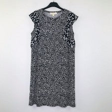 Vestido Michael Kors Mujer M Volantes Mangas Mariposa Corazón Lunares Negro Nuevo con Etiquetas AB5
