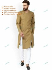 Moda Para Hombre Arte Algodón Ropa de Boda Pantalones Cortos Kurta Algodón Ve...