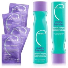 Colección potenciadora de rubias Malibu C Malibu. Tratamiento para cabello y cuero cabelludo