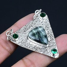 Colgante de joyería de plata esterlina 925 con piedras preciosas de...