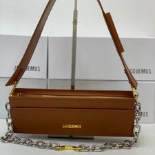 Bolso sin asas retro de moda francesa con cadena de cuero de vaca para mujer