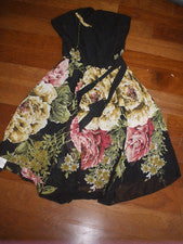 Nuevo Vestido Para Mujer Sin Mangas Rosemandy XXL Negro con Diseño Floral (T90)