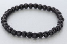 Pulsera elástica de piedras preciosas de obsidiana negra 6S100 - individual