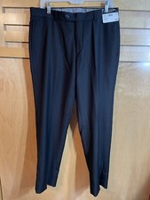 Pantalones de vestir Pronto Uomo para hombre mezcla poliéster negro botón cremallera gancho y lazo nuevos con etiquetas