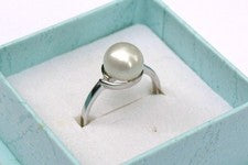Anillo perlas agua dulce joyería de perlas sin circonitas plata 925 D 10 mm joyería auténtica