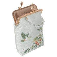 Bolso de Noche Hecho a Mano Acolchado Bandolera Bolsos para Mujer Bordado Flor Bolso de Mano