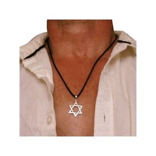 Collar Estrella Judía para Hombre - Colgante Estrella de David Plata de Ley 925 Sólida